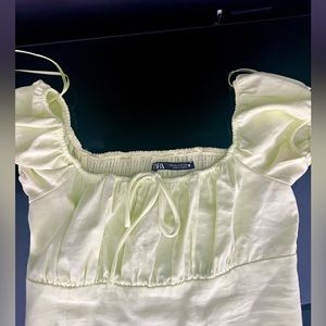 Zara Green Ribbed Crop Top